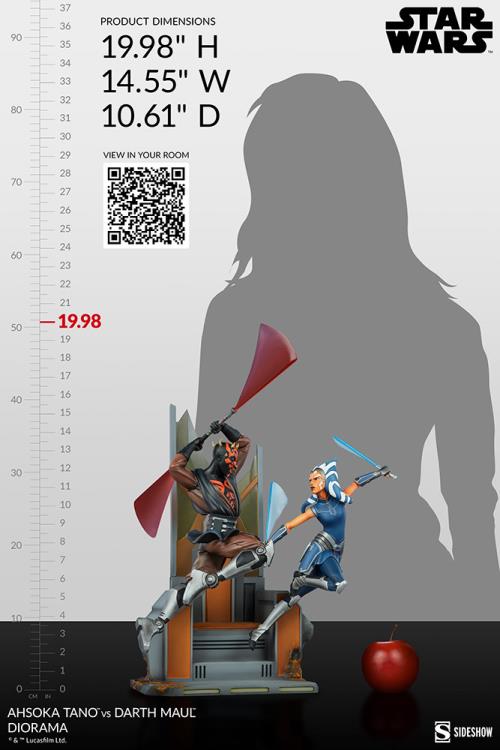 Star Wars: Clone Wars Ahsoka Tano vs Darth Maul Diorama Statue Gallery Image 21