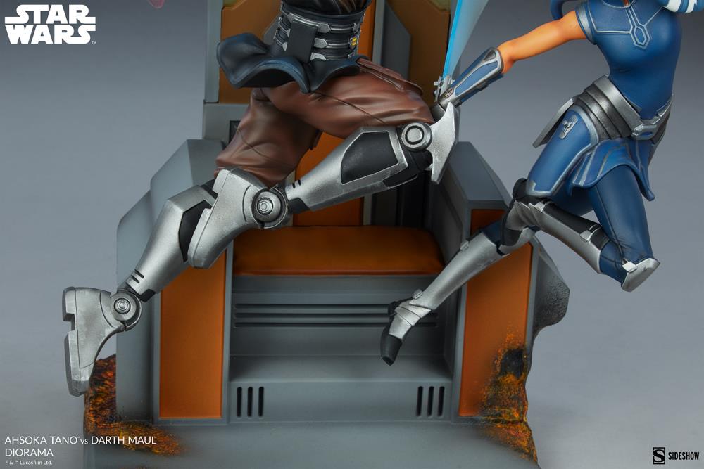 Star Wars: Clone Wars Ahsoka Tano vs Darth Maul Diorama Statue Gallery Image 18