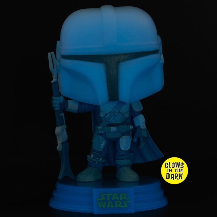 Pop! Star Wars: The Mandalorian - The Mandalorian Hologram Glow-in-the-Dark Exclusive Gallery Image 3