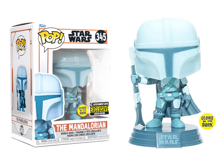 Pop! Star Wars: The Mandalorian - The Mandalorian Hologram Glow-in-the-Dark Exclusive Gallery Image 1