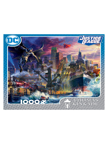 Thomas Kinkade Justice League Showdown at Gotham Pier 1000-Piece Puzzle Gallery Image 2