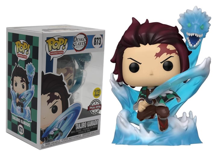 Pop! Animation: Demon Slayer - Tanjiro Kamado (with Dragon) Glow-in-the-Dark Exclusive Gallery Image 1