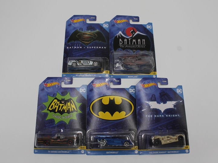 DC Comics Batman Hot Wheels Mix 1 Set of 5 Cars Gallery Image 1