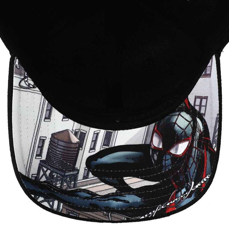 Marvel Spider-Man Miles Morales Pre-Curved Snapback Hat Gallery Image 4