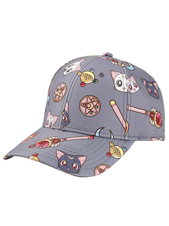 Sailor Moon Luna and Artemis Pre-Curved Snapback Hat Gallery Image 2