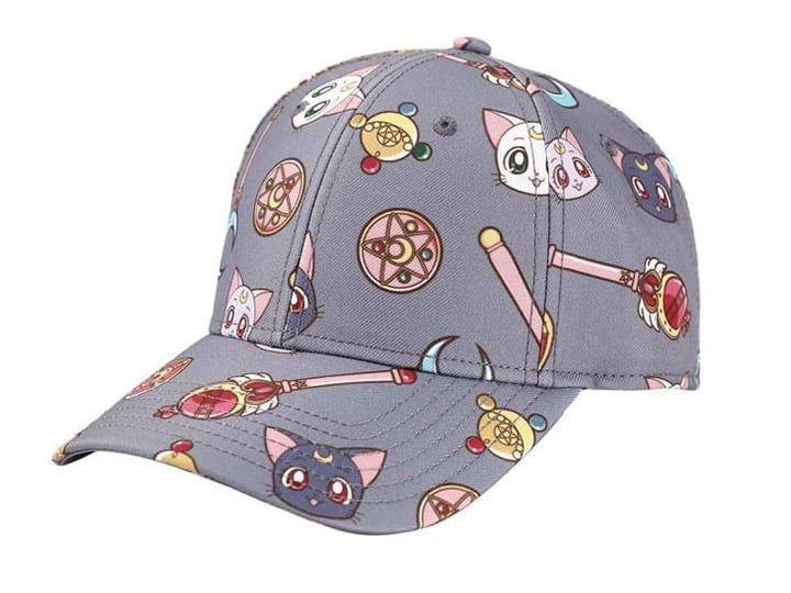 Sailor Moon Luna and Artemis Pre-Curved Snapback Hat Gallery Image 1