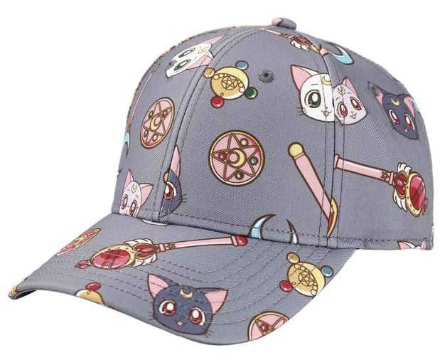 Sailor Moon Luna and Artemis Pre-Curved Snapback Hat Gallery Image 3