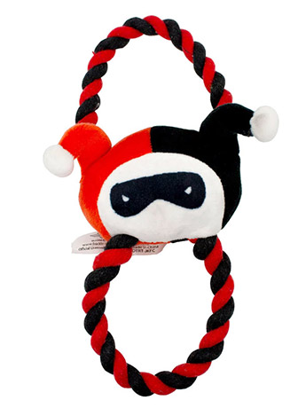 DC Harley Quinn Face Plush Round Rope Dog Toy Gallery Image 2