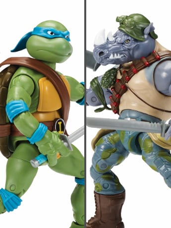 Teenage Mutant Ninja Turtles Classic Leonardo Vs. Rocksteady Two-Pack