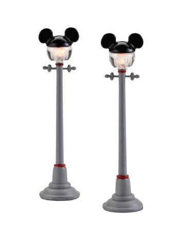 Disney Mickey's Merry Christmas Village Mickey Street Lights Set of 2 Gallery Image 2