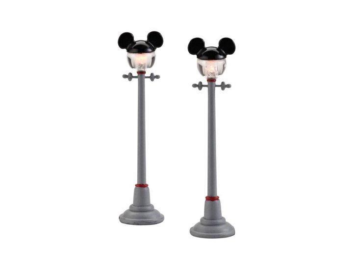 Disney Mickey's Merry Christmas Village Mickey Street Lights Set of 2 Gallery Image 1