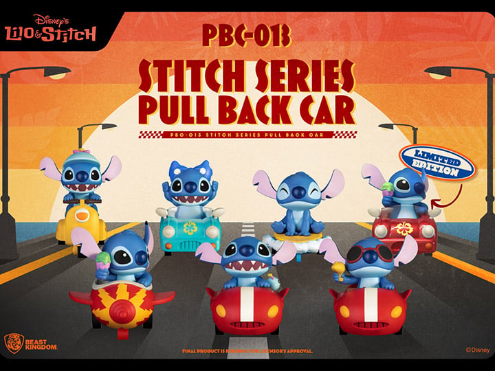 Lilo & Stitch PBS-013 Stitch Box of 6 Random Pull Back Cars
