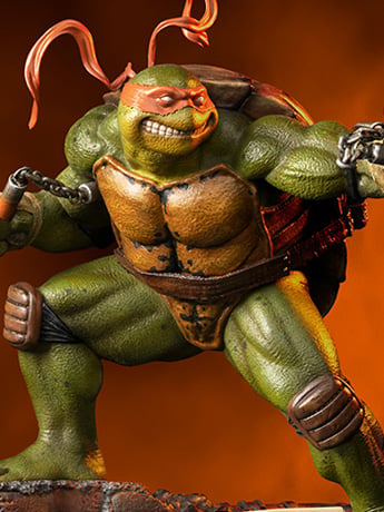 Teenage Mutant Ninja Turtles Battle Diorama Series Michelangelo 1/10 Art Scale Statue Gallery Image 2