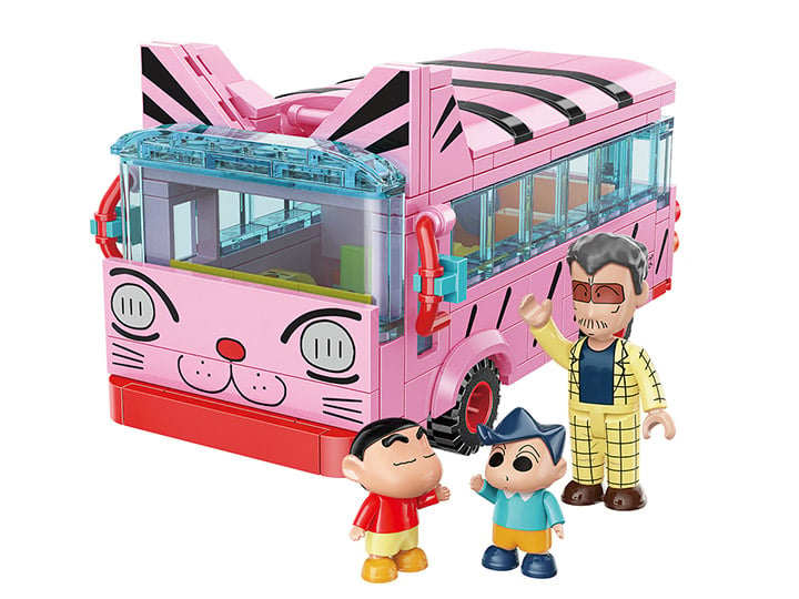 Crayon Shin-chan Cat School Bus Qman Building Block Toy Set Gallery Image 1