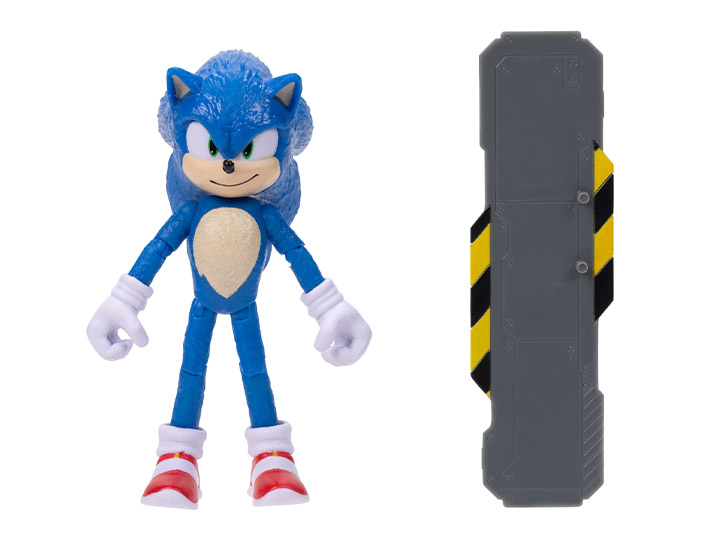 Sonic the Hedgehog 2 4" Sonic with Snow Rider Gallery Image 1