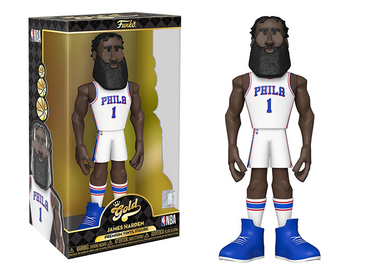 NBA: Philadelphia 76ers Gold James Harden 12-Inch Premium Vinyl Figure Gallery Image 1
