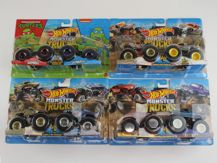 Hot Wheels Monster Trucks Demolition Doubles Wave 3 Set of 4 Two-Packs Gallery Image 1