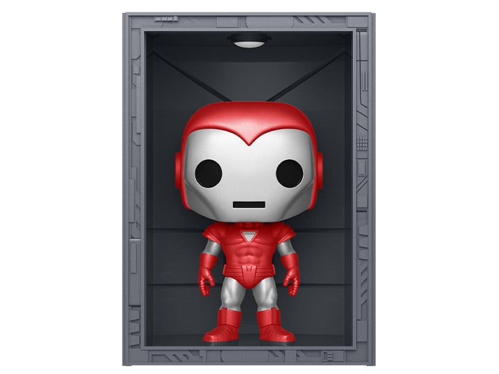 Pop! Deluxe: Iron Man Hall of Armor Iron Man Model 8 Silver Centurion PX Previews Exclusive Gallery Image 1