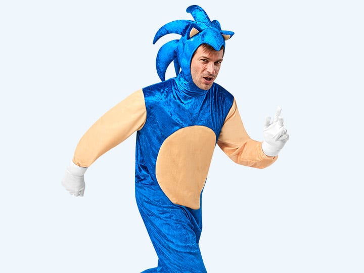 Sonic The Hedgehog Adult Deluxe Sonic Costume Gallery Image 1