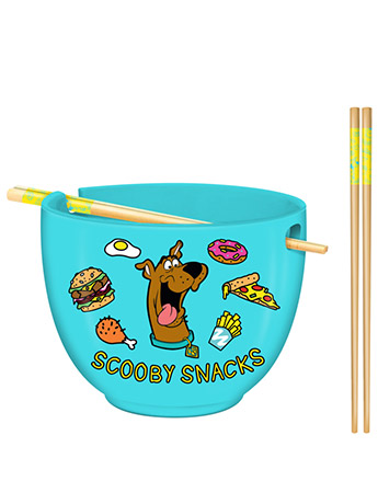 Scooby-Doo Food Pattern Ramen Noodle Bowl With Chopsticks Gallery Image 2