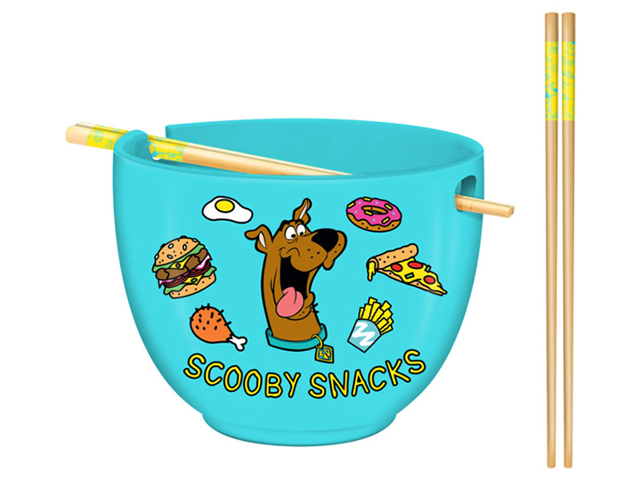 Scooby-Doo Food Pattern Ramen Noodle Bowl With Chopsticks Gallery Image 1