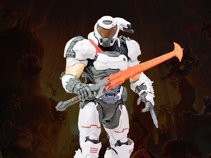 DOOM Slayer (White Armor) BBTS Exclusive Action Figure Gallery Image 1