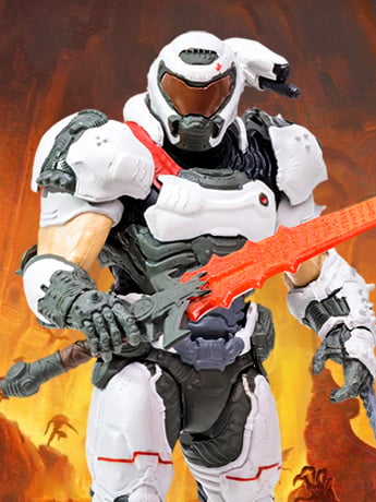 DOOM Slayer (White Armor) BBTS Exclusive Action Figure Gallery Image 2