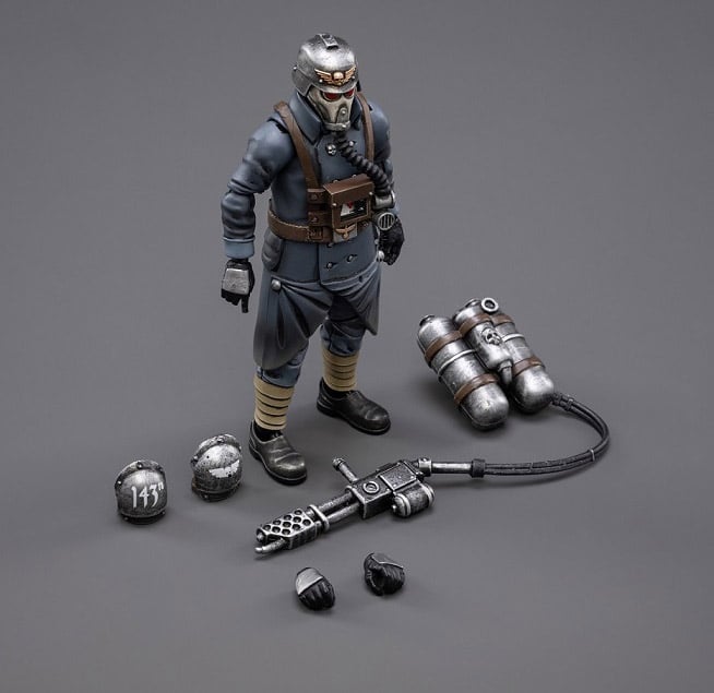Warhammer 40,000 Death Korps of Krieg Veteran Squad Guardsman with Flamer 1/18 Scale Action Figure Gallery Image 5