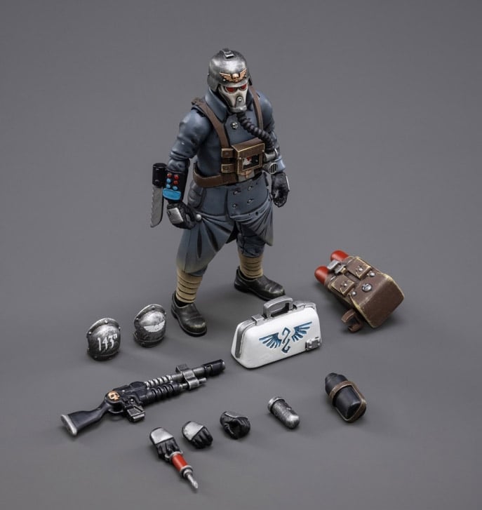 Warhammer 40,000 Death Korps of Krieg Veteran Squad Guardsman Medic 1/18 Scale Action Figure Gallery Image 5
