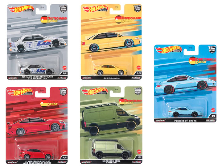Hot Wheels Car Culture Real Riders Deutschland Design Set of 5 Cars Gallery Image 1