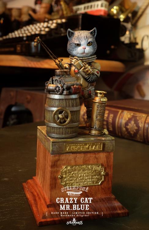 Steampunk Mechanic No.001 Crazy Cat Mr. Blue (Silver Ver.) Limited Edition Statue Gallery Image 3