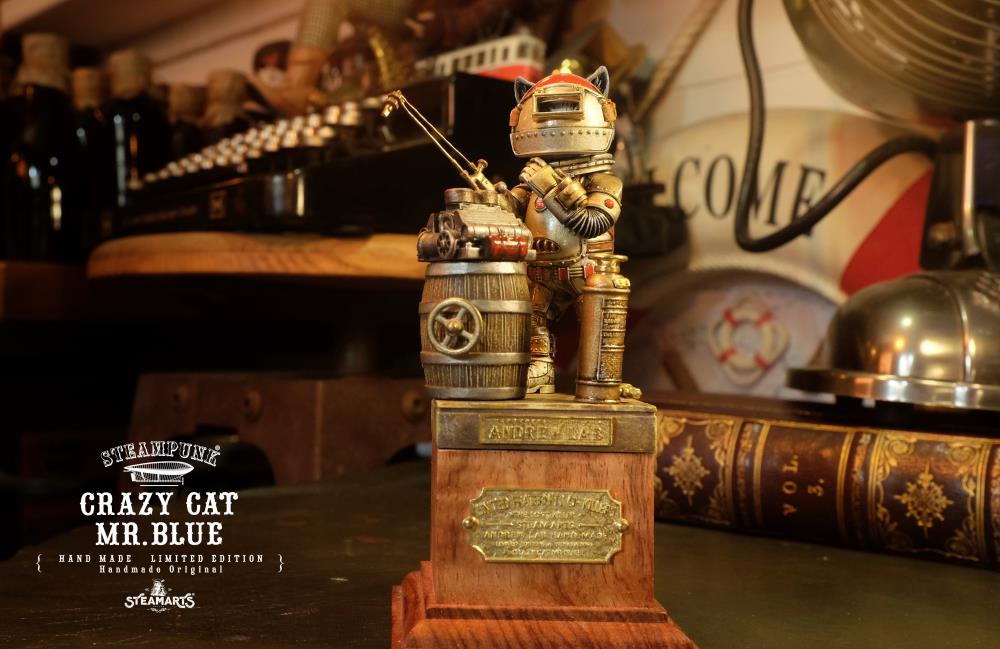 Steampunk Mechanic No.001 Crazy Cat Mr. Blue (Silver Ver.) Limited Edition Statue Gallery Image 20