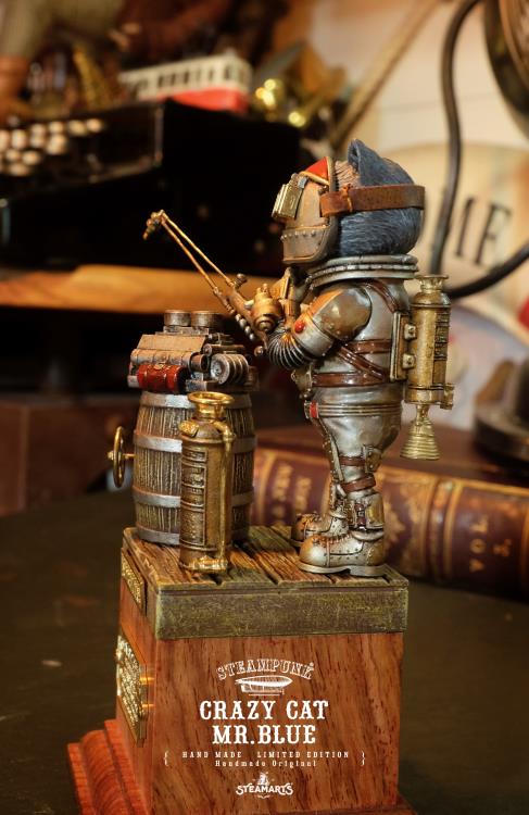 Steampunk Mechanic No.001 Crazy Cat Mr. Blue (Silver Ver.) Limited Edition Statue Gallery Image 16