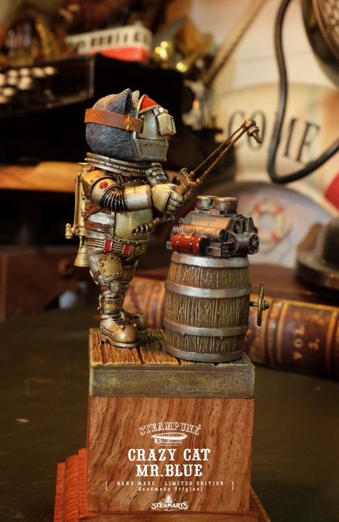 Steampunk Mechanic No.001 Crazy Cat Mr. Blue (Silver Ver.) Limited Edition Statue Gallery Image 15