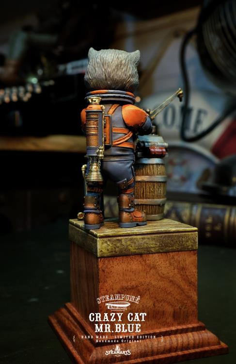 Steampunk Mechanic No.001 Crazy Cat Mr. Blue (Blue Ver.) Limited Edition Statue Gallery Image 7