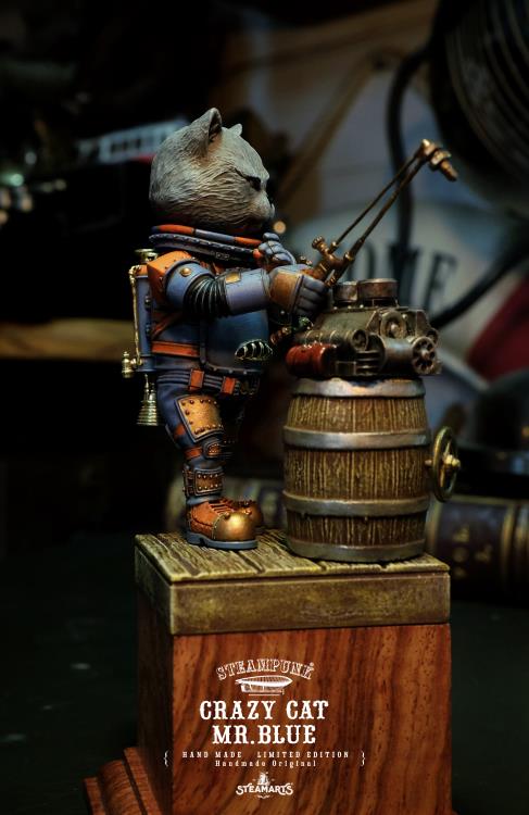 Steampunk Mechanic No.001 Crazy Cat Mr. Blue (Blue Ver.) Limited Edition Statue Gallery Image 5