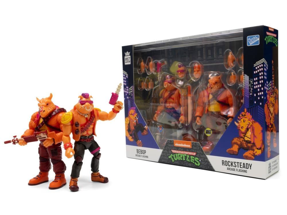 Teenage Mutant Ninja Turtles BST AXN Bebop & Rocksteady (Arcade) SDCC 2022 PX Previews Exclusive Two-Pack Gallery Image 7
