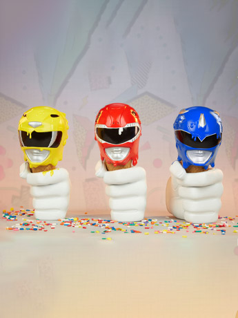 Mighty Morphin Power Rangers One-Scoops Red, Yellow and Blue Power Rangers Set Gallery Image 2