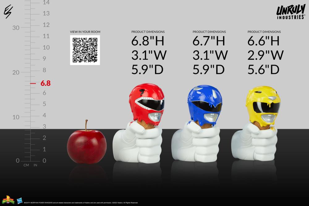 Mighty Morphin Power Rangers One-Scoops Red, Yellow and Blue Power Rangers Set Gallery Image 14