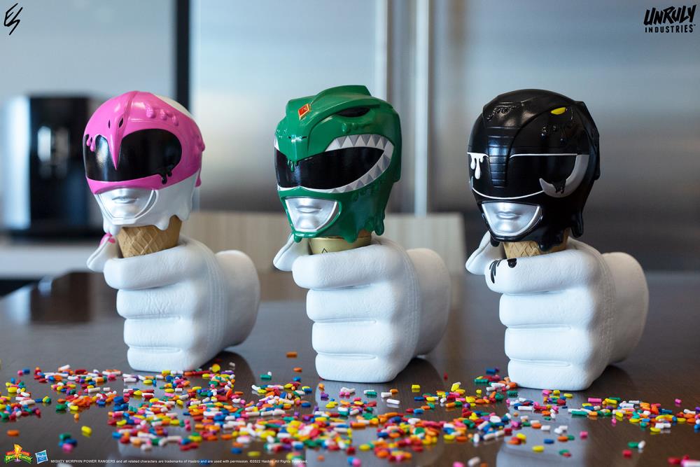 Mighty Morphin Power Rangers One-Scoops Green, Black and Pink Power Rangers Set Gallery Image 14