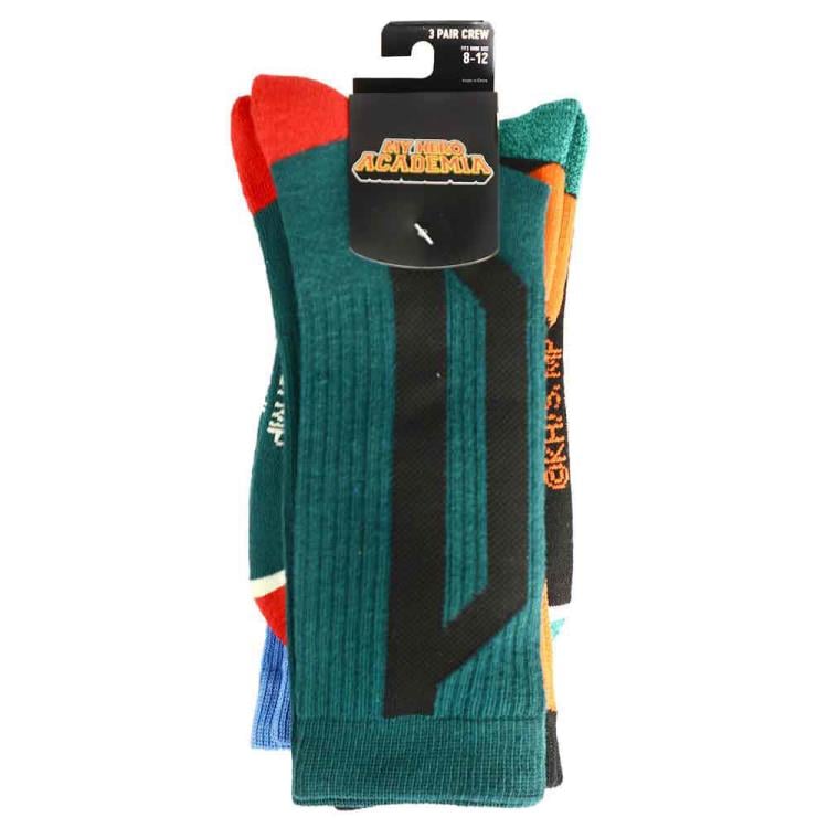 My Hero Academia Deku, Bakugo, & All Might Character Crew Socks 3 Pair Set Gallery Image 6