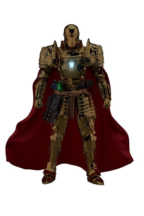 Marvel Dynamic 8ction Heroes DAH-046SP Medieval Knight Iron Man Golden PX Previews Exclusive Gallery Image 4