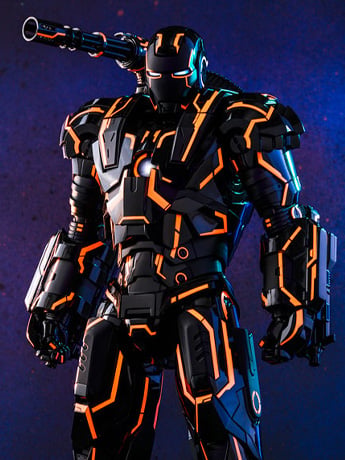 Iron Man 2 MMS553D35 Neon Tech War Machine 1/6th Scale Exclusive Collectible Figure Gallery Image 2
