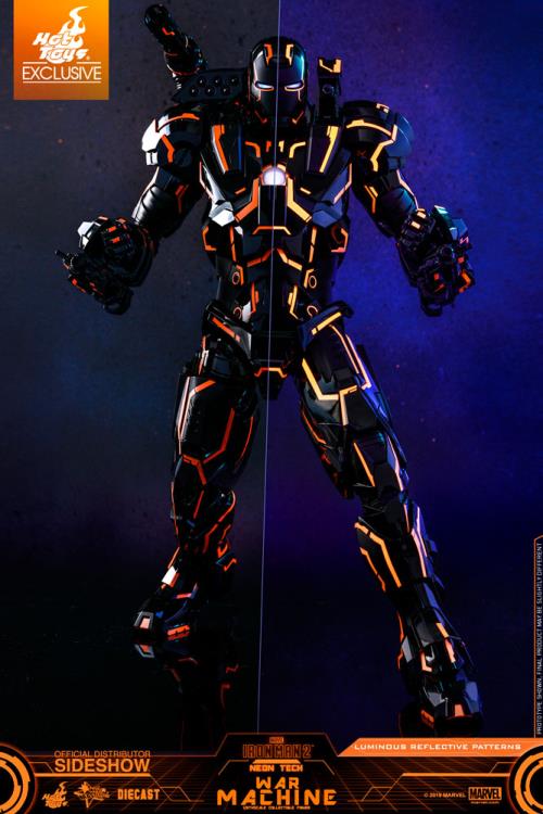 Iron Man 2 MMS553D35 Neon Tech War Machine 1/6th Scale Exclusive Collectible Figure Gallery Image 9