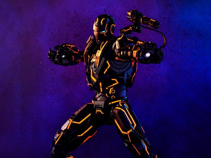 Iron Man 2 MMS553D35 Neon Tech War Machine 1/6th Scale Exclusive Collectible Figure Gallery Image 1