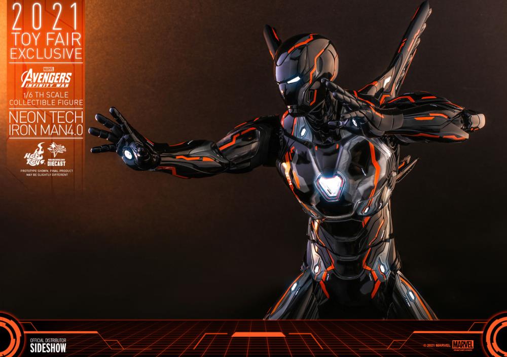 Avengers: Infinity War MMS597D39 Neon Tech Iron Man 4.0 1/6th Scale 2021 Toy Fair Exclusive Collectible Figure Gallery Image 16