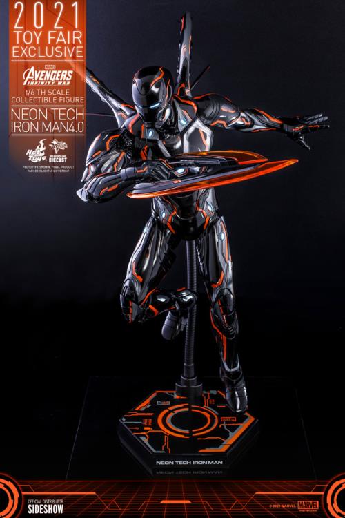 Avengers: Infinity War MMS597D39 Neon Tech Iron Man 4.0 1/6th Scale 2021 Toy Fair Exclusive Collectible Figure Gallery Image 18
