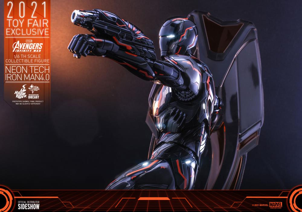Avengers: Infinity War MMS597D39 Neon Tech Iron Man 4.0 1/6th Scale 2021 Toy Fair Exclusive Collectible Figure Gallery Image 13