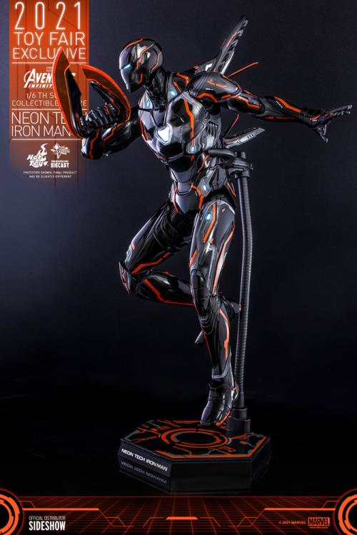 Avengers: Infinity War MMS597D39 Neon Tech Iron Man 4.0 1/6th Scale 2021 Toy Fair Exclusive Collectible Figure Gallery Image 3