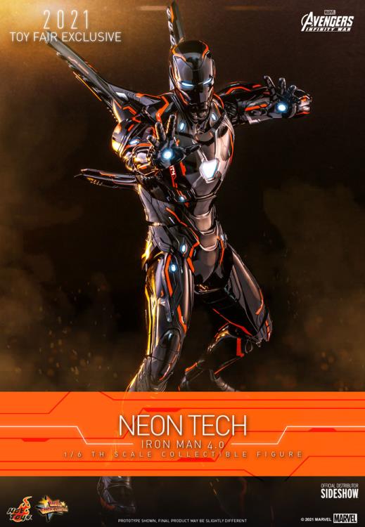 Avengers: Infinity War MMS597D39 Neon Tech Iron Man 4.0 1/6th Scale 2021 Toy Fair Exclusive Collectible Figure Gallery Image 9